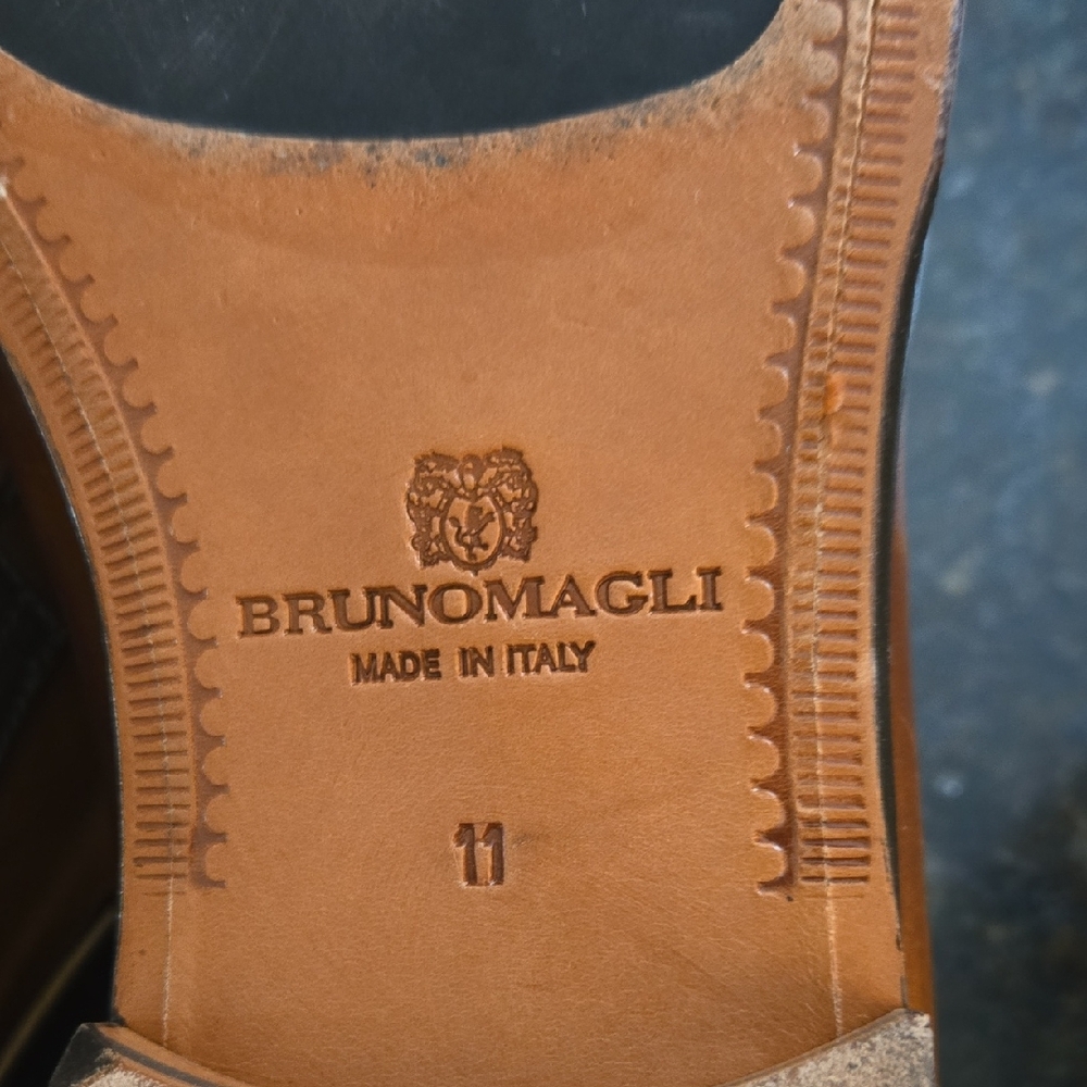 Bruno Magli Men's Rich Brown Leather Slip-Ons - Picture 6 of 6